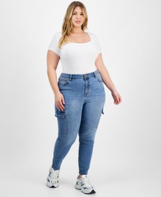 Celebrity Pink - Trendy Plus Size High-Rise Skinny Cargo Jeans