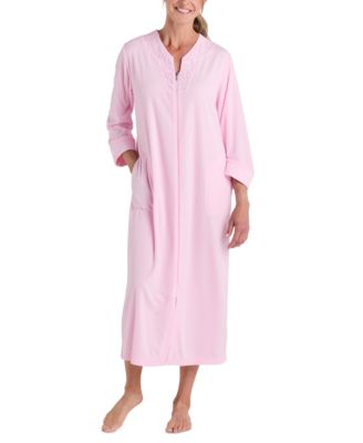 Miss Elaine - Women's Zip-Front 3/4-Sleeve Terry Robe
