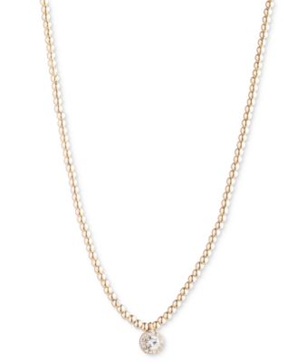 Lauren Ralph Lauren - Gold-Tone Crystal Halo Pendant Necklace, 16" + 3" extender