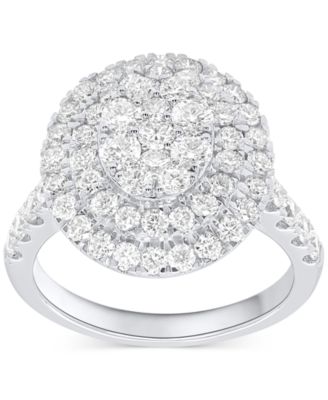 Forever Grown Diamonds - Lab-Grown Diamond Halo Cluster Ring (2 ct. t.w.) in Sterling Silver