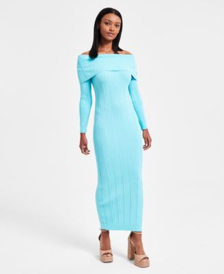 Bar III - Women's Off-The-Shoulder Sweater Dress