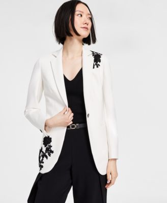 Anne Klein - Women's Embroidered Notched-Collar Blazer