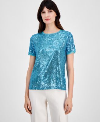Anne Klein - Women's Sequined T-Shirt