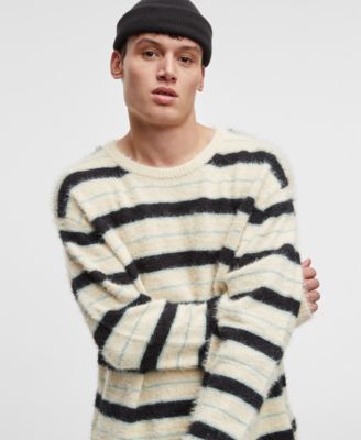 Mode of One - Men's Long-Sleeve Eyelash Stripe Sweater