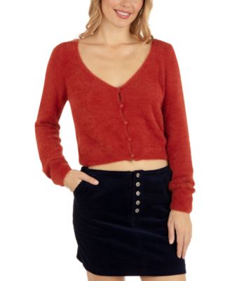 Hurley - Juniors' Smooth Move Cropped Eyelash Cardigan
