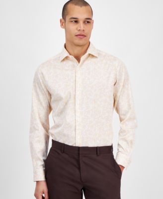 Bar III - Men's Slim Fit Long Sleeve Button-Front Boboli Floral Print Shirt