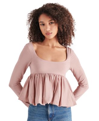 Steve Madden - Women's Avielle Long-Sleeve Peplum Top