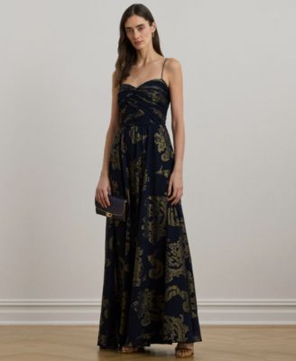 Lauren Ralph Lauren - Women's Paisley Foiled Chiffon Sleeveless Gown
