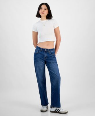 Gogo Jeans - Juniors' Dream Fit Mid Rise Wide-Leg Denim Jeans