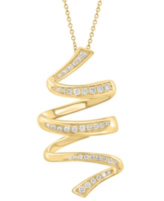 EFFY Collection - Diamond Spiral Pendant 18" Necklace (1/2 ct. t.w.) in 14k Gold