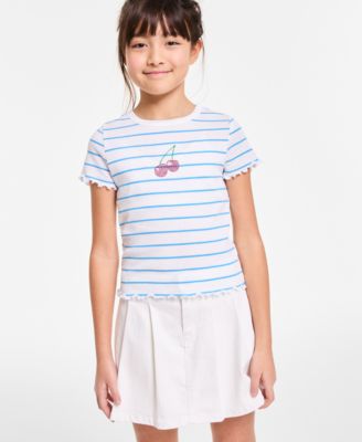 Epic Threads - Girls Cherry Stripe Rhinestone Knit T-Shirt