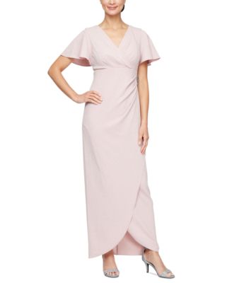 SL Fashions - Women's Flutter-Sleeve Tulip-Hem Dress