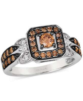 Le Vian - Chocolate Diamond&reg; (5/8 ct. t.w.) & Nude Diamond™ (1/8 ct. t.w.) Ring in 14k Vanilla Gold