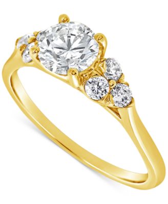 Macy's - Diamond Shoulder Cluster Engagement Ring (1 ct. t.w.) in 14k Gold