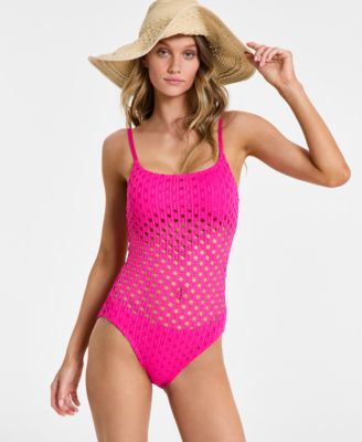 Carmen Marc Valvo - Women's Crochet Scoop-Neck One-Piece Swimsuit