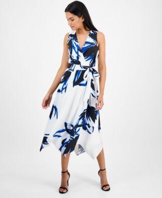 Anne Klein - Women's Printed Sleeveless Midi Fit & Flare Dress