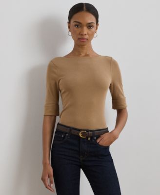 Lauren Ralph Lauren - Petite Stretch Cotton Boatneck Tee