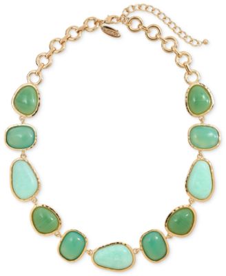 Style & Co - Gold-Tone Green Stone Necklace, 18" + 3" extender,