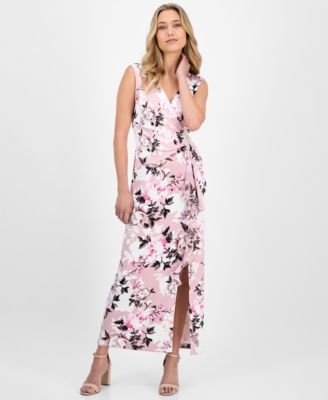 Connected - Petite Embellished Floral V-Neck Maxi Dress