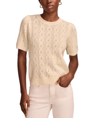 Lucky Brand - Women's Puff-Sleeve Pointelle Sweater