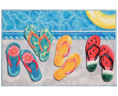Liora Manne' - Impressions Poolside Flip Flops 2'5"x3'11" Area Rug