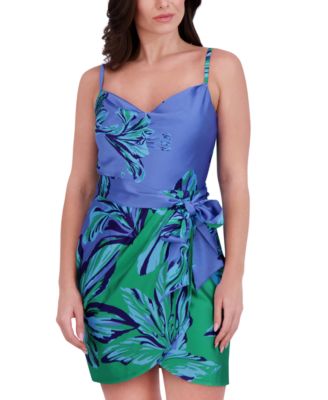 Siena - Women's Floral-Print Tie-Side Mini Dress