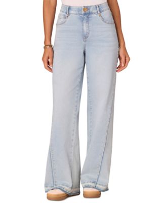 Democracy - Women's Frayed Diagonal Wide-Leg Jeans