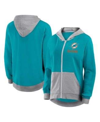 Logo Athletic - Women's Aqua Miami Dolphins Hit It French Terry Full-Zip Hoodie