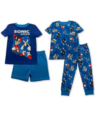 Sonic - Toddler Boys  Brushed Knit Jersey Pajamas, 4 Piece Set