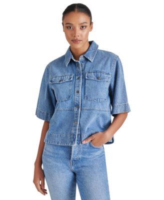 Steve Madden - Women's Eliana Short-Sleeve Denim Shirt