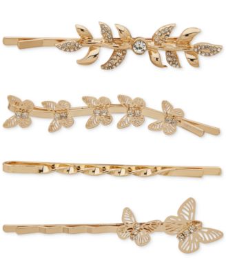 lonna & lilly - Gold-Tone 4-Pc. Set Glass Stone Meadow Motif Hair Pins