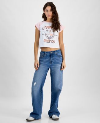 Freeze 24-7 - Juniors' Cowgirl Surf Graphic Raglan T-Shirt