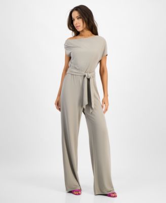 GUESS - Women's Rumi One-Shoulder Tie-Waist Jumpsuit