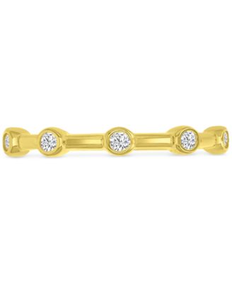 Macy's - Cubic Zirconia Accent Ring (1/3 ct. t.w.) in 14k Gold over Sterling Silver