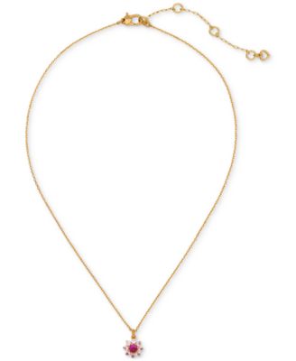 kate spade new york - Gold-Tone Bursting Blooms Pendant Necklace, 16" + 3" extender