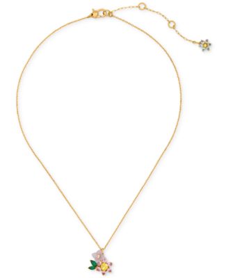 kate spade new york - Bursting Blooms Gold-Tone Crystal Pendant Necklace