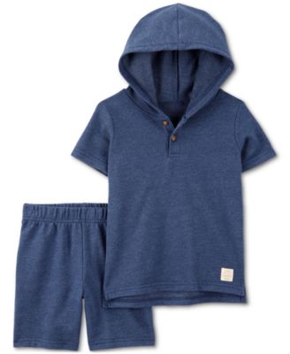 Carter's - Toddler Boy Solid 2-Piece Hoodie & Shorts Set