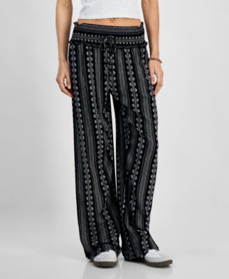 Kingston Grey - Juniors' High-Rise Smocked-Waist Pants