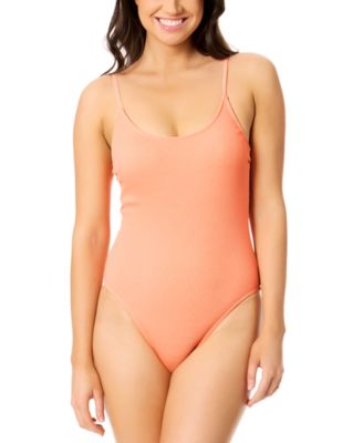 Salt + Cove - Juniors' Ribbed Metallic One-Piece Swimsuit