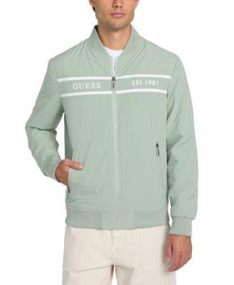 GUESS - Men's Lightweight Logo Full-Zip Bomber Jacket
