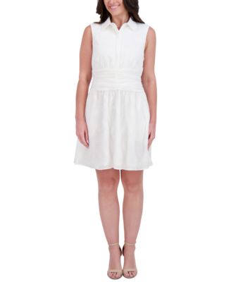 kensie - Women's Embroidered-Chiffon Sleeveless Dress