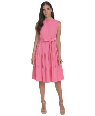 Calvin Klein - Women's Mock-Neck Sleeveless A-Line Dress