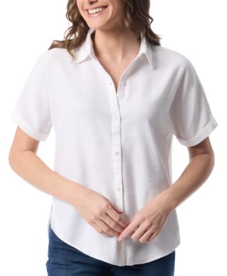 Gloria Vanderbilt - Petite Daisy Short-Sleeve Blouse