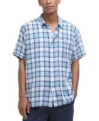 Barbour - Men's Midfield Relaxed Fit Short Sleeve Tartan Button-Front Shirt