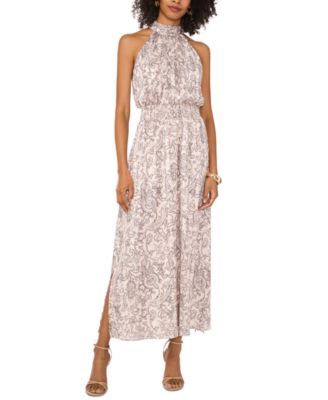 Vince Camuto - Women's Paisley-Print Smocked-Waist Dress