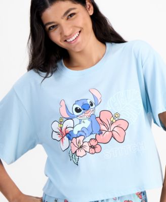 Disney - Juniors' Stitch Floral Graphic T-Shirt