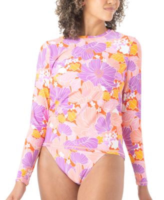 Roxy - Juniors' Floral-Print Rashguard