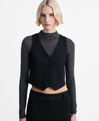 MANGO - Women's Pinstriped Suit Waistcoat