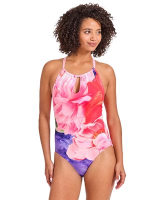 Tommy Bahama - Women's Floral-Print Keyhole-Cutout Swimsuit