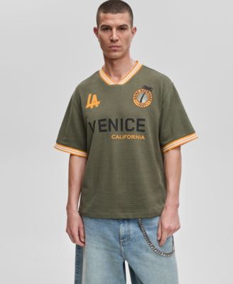 Mode of One - Men's Relaxed Fit Short Sleeve Waffle-Knit Logo T-Shirt